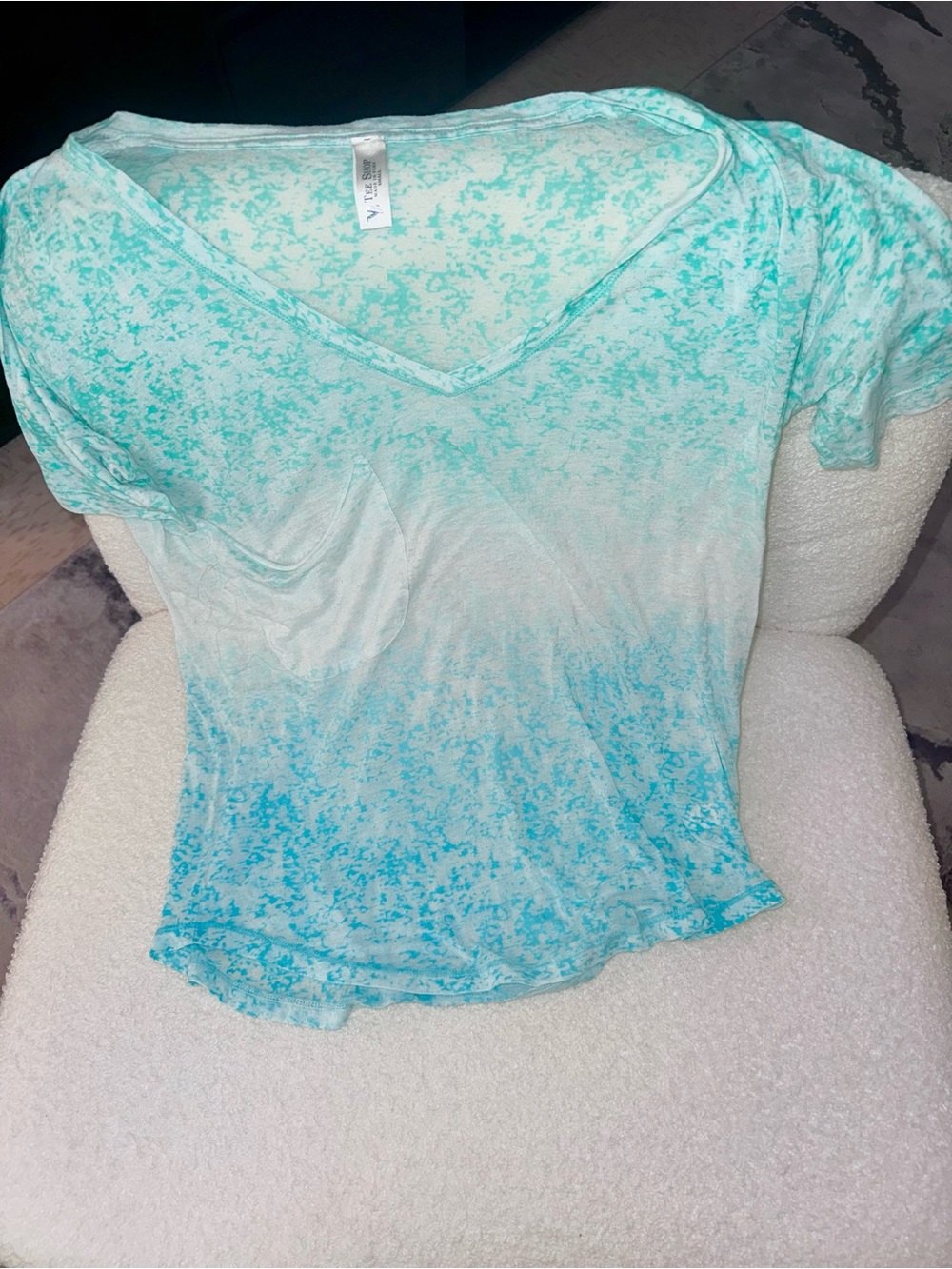 Victorias Secret Tee Shop shirt Small teal shear lightweight top vintage
